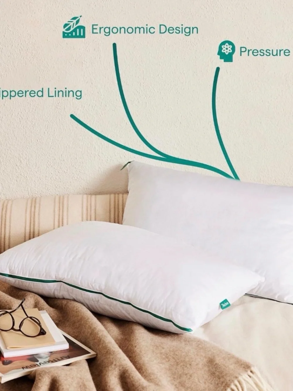 (1) Marlow Cooling Adjustable Support Gel infused Memory Foam King Pillow